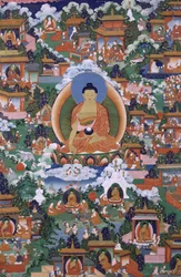 Shakyamuni Buddha with Avadana Legend Scenes